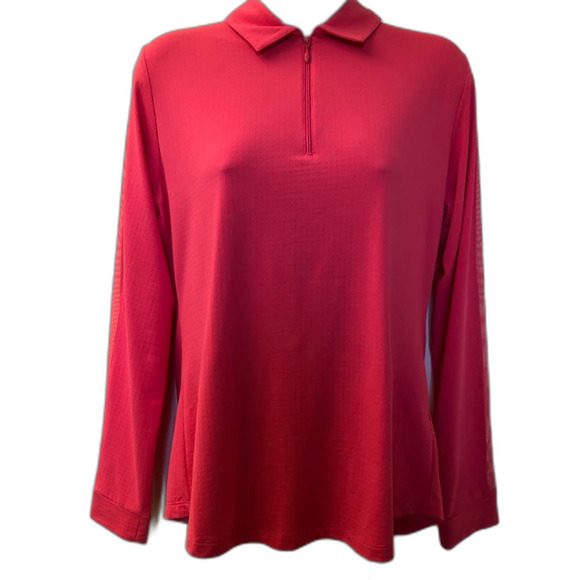 UIBKUL Womens Pink Activewear Top Pullover Long Sleeve Lightweight Medium Collar - Picture 1 of 8